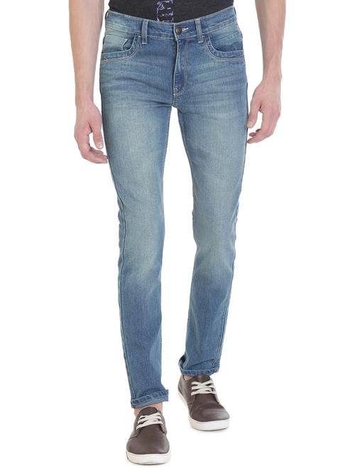 blue cotton washed jeans - 14459150 - Very Small Image - 1