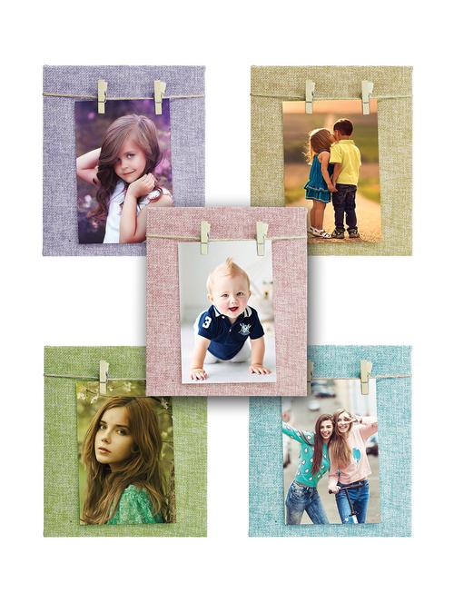 Pack of 5 Wooden Table Top & Wall hanging Frames - 14459451 - Standard Image - 1