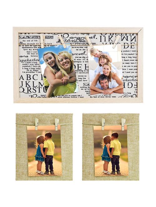 Pack of 3 Wooden Table Top & Wall hanging Frames - 14459475 - Standard Image - 1