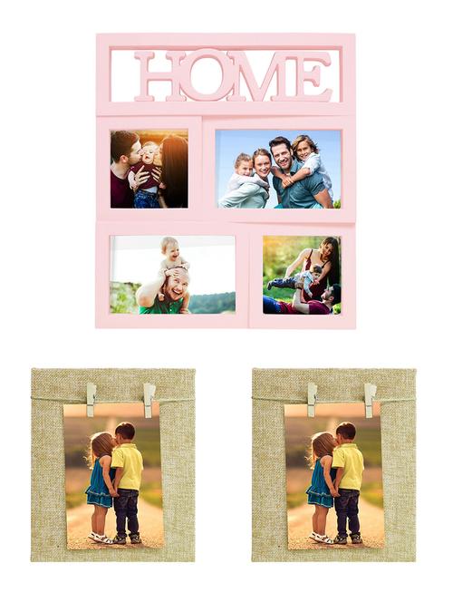 Pack of 3 Wooden Table Top & Wall hanging Frames - 14459489 - Standard Image - 1