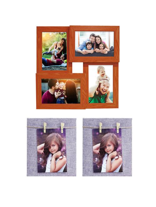Pack of 3 Wooden Table Top & Wall hanging Frames - 14459501 - Standard Image - 1