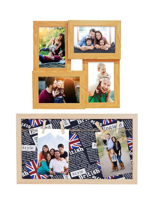Pack of 3 Wooden Table Top & Wall hanging Frames - 14459504 - Standard Image - 1