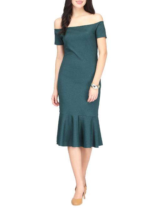 green poly spandex bodycon dress - 14459881 - Standard Image - 1