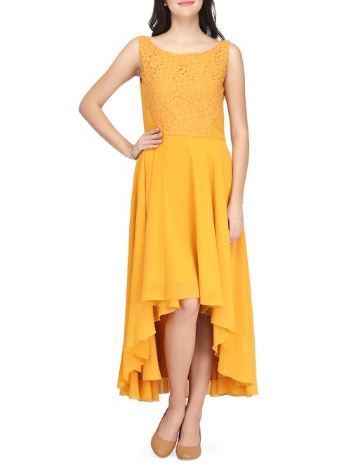 Yellow asymmetrical maxi dress - 14459890 - Very Small Image - 1