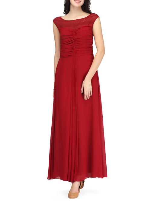 Maroon gown dress - 14459911 - Standard Image - 1