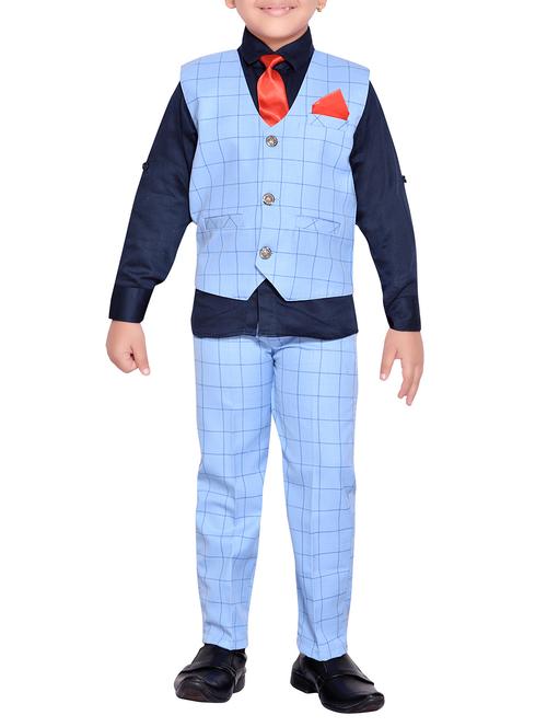 light blue cotton blend suit set - 14459979 - Very Small Image - 1