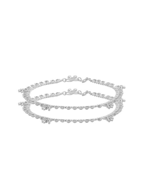 silver metal anklets and payal - 14459994 - Very Small Image - 1