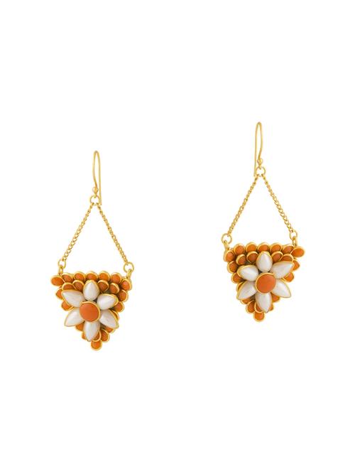 gold brass chandellier earring - 14460281 - Standard Image - 1