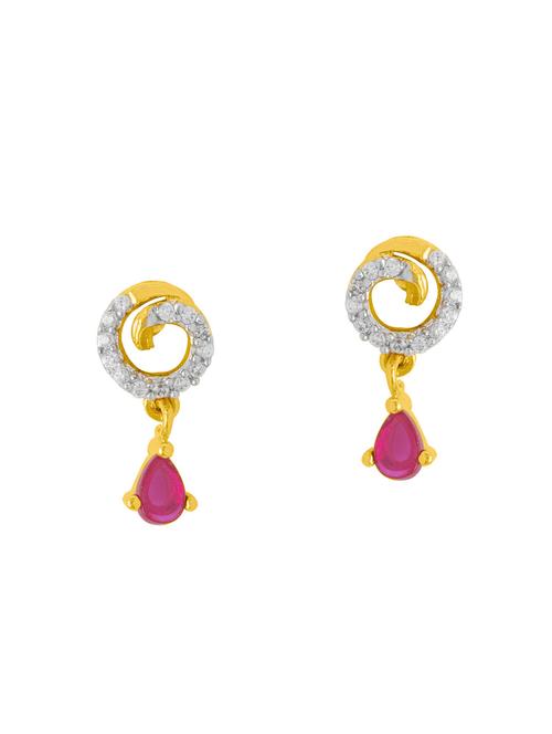 gold brass drop (set of 2) earrings - 14460346 - Very Small Image - 1
