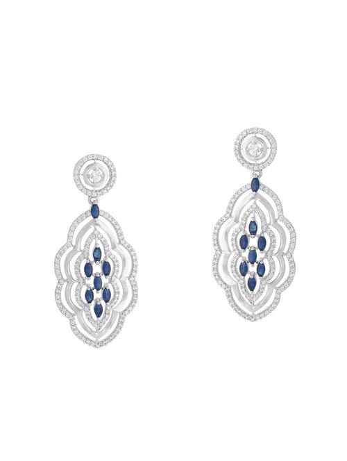 silver brass drop earrings - 14460349 - Very Small Image - 1