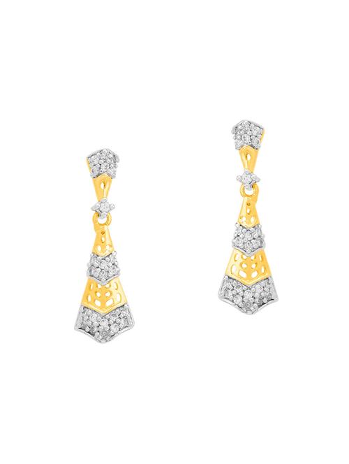 gold brass drop(set of 2) earrings - 14460359 - Very Small Image - 1