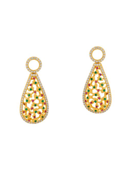 gold brass meenakari earring - 14460366 - Very Small Image - 1