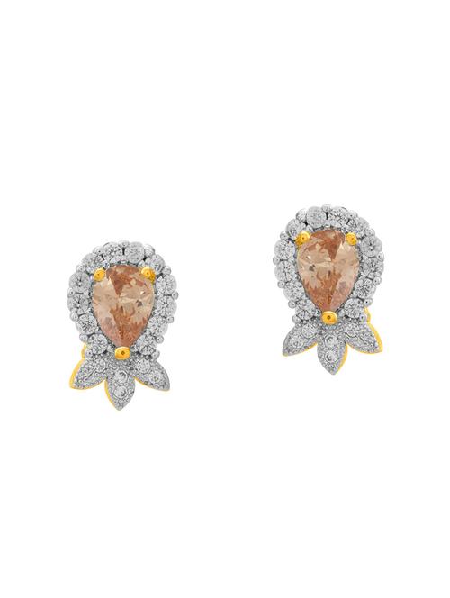 gold brass studs earring - 14460389 - Very Small Image - 1