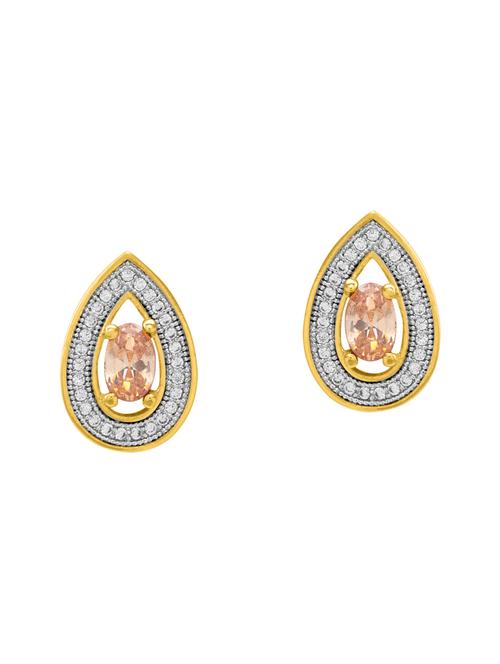 gold brass studs earring - 14460417 - Very Small Image - 1
