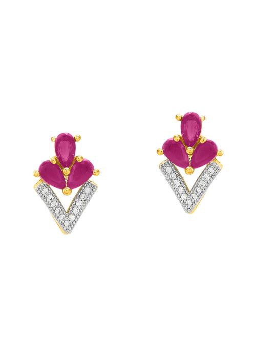 gold brass studs earring - 14460425 - Very Small Image - 1