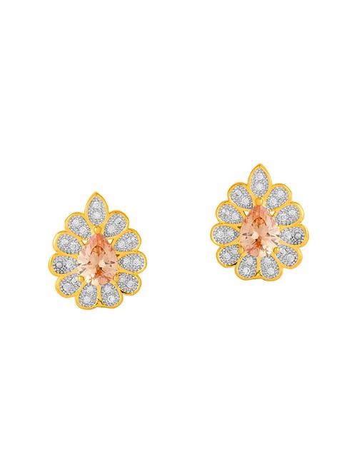 gold brass studs earring - 14460428 - Very Small Image - 1