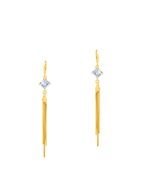 gold brass drop earrings - 14460466 - Very Small Image - 1