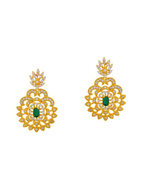 gold brass drop earrings - 14460469 - Very Small Image - 1