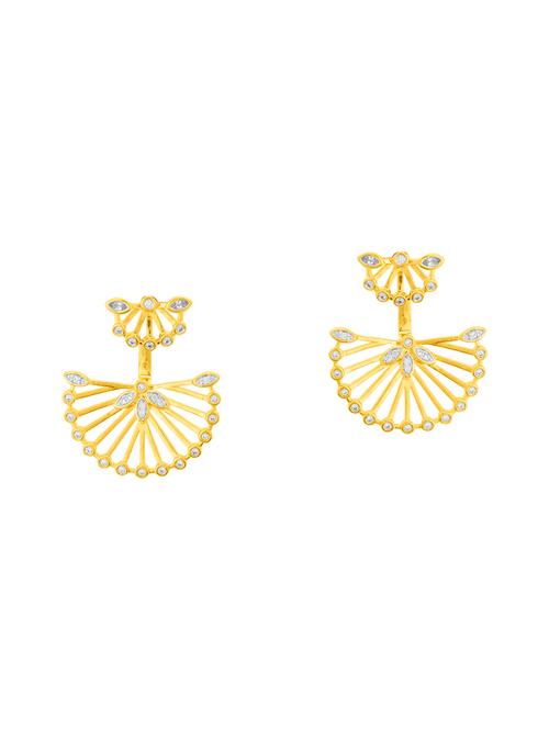 gold brass drop earrings - 14460472 - Very Small Image - 1