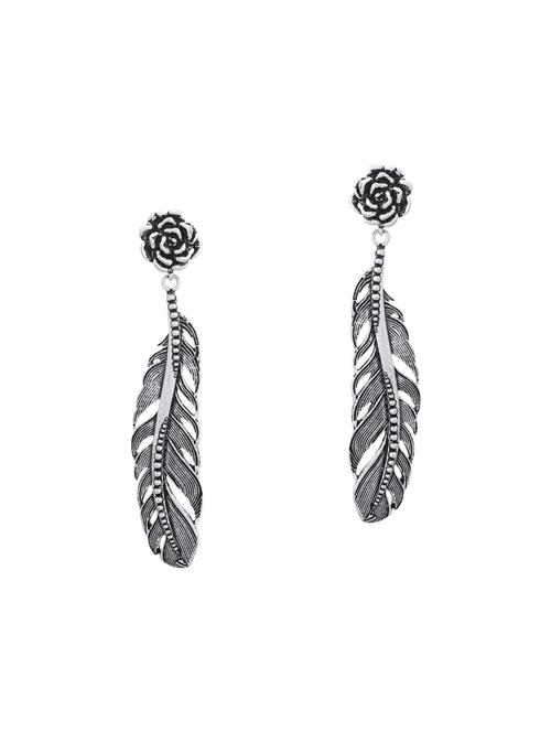 silver brass drop earrings - 14460503 - Very Small Image - 1