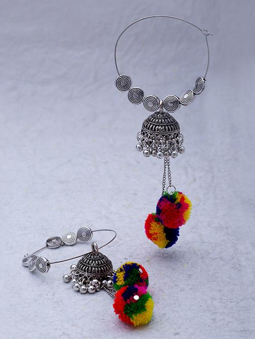 silver metal hoop earring - 14460555 - Very Small Image - 1