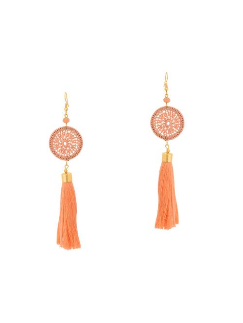 gold brass drop earring - 14460575 - Very Small Image - 1