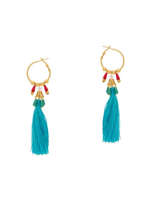 gold brass tassel earrings - 14460589 - Very Small Image - 1