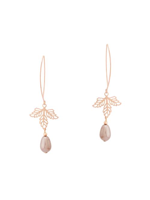 gold brass drop earrings - 14460603 - Very Small Image - 1