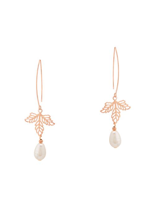 gold brass drop earrings - 14460605 - Very Small Image - 1