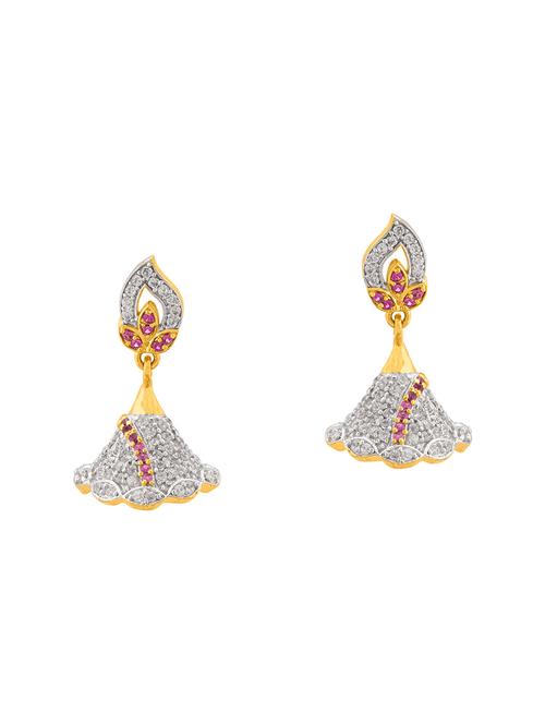 gold brass drop earring - 14460607 - Very Small Image - 1