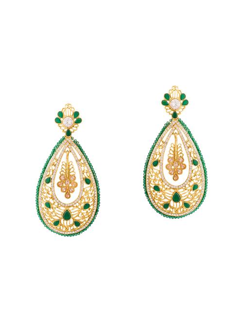 gold brass meenakari earring - 14460628 - Very Small Image - 1