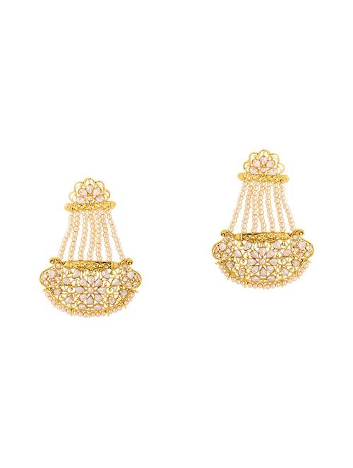gold brass other earring - 14460630 - Very Small Image - 1