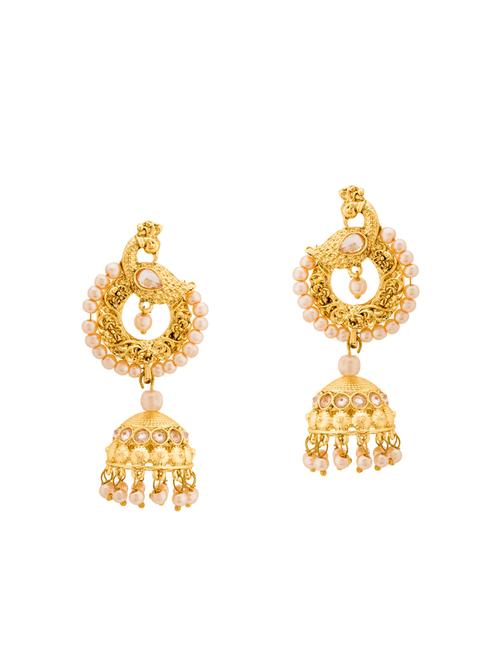 gold brass drop earrings - 14460640 - Very Small Image - 1
