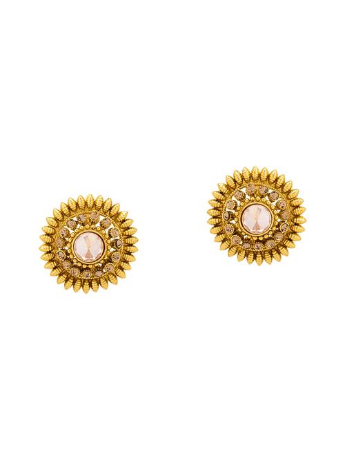 gold brass studs earring - 14460682 - Very Small Image - 1