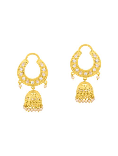 gold metal chandellier (set of 2) earrings - 14460706 - Very Small Image - 1