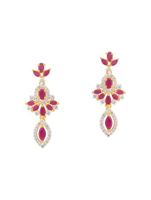 gold brass drop earrings - 14460737 - Very Small Image - 1
