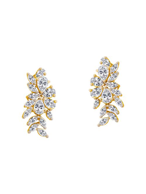 gold brass studs earring - 14460740 - Very Small Image - 1