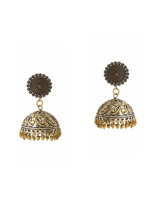 silver metal jhumka earrings - 14460742 - Very Small Image - 1