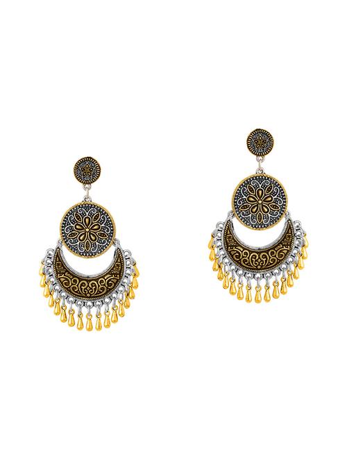 silver metal chandballi earring - 14460763 - Very Small Image - 1