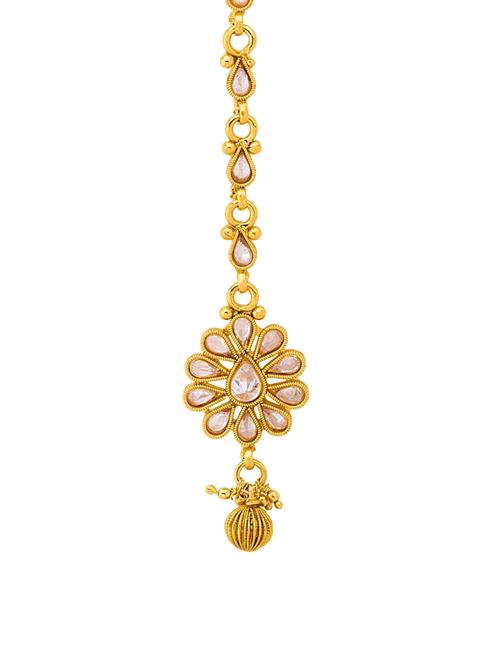 gold metal maang teeka - 14460805 - Very Small Image - 1