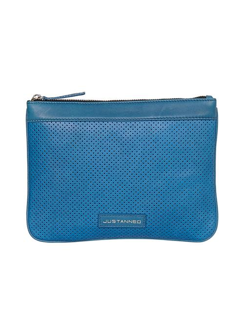 blue leather regular pouch - 14461342 - Standard Image - 1