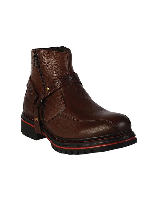 brown Leather slip on boot - 14461988 - Very Small Image - 1