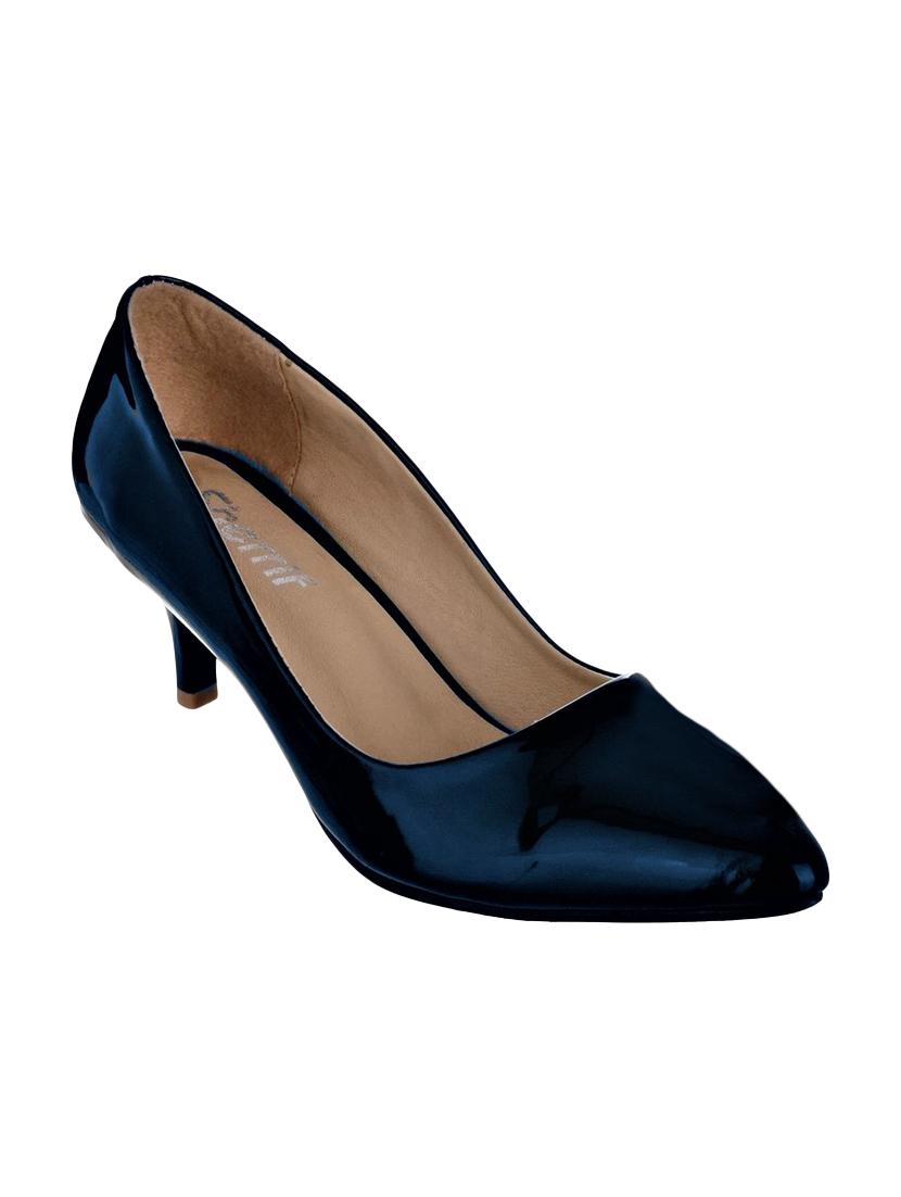 blue faux leather slip on pumps - 14462215 - Zoom Image - 1