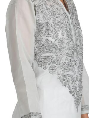 ada grey cotton straight kurta - 14462323 - Standard Image - 5