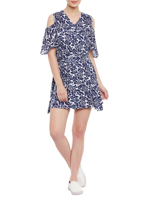 navy blue printed dress - 14462523 - Standard Image - 1