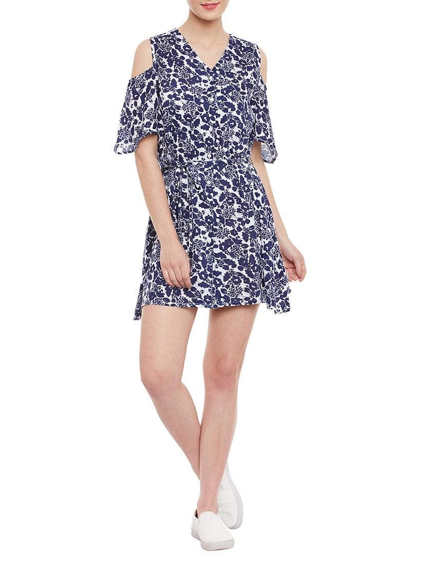 navy blue printed dress - 14462523 - Zoom Image - 1