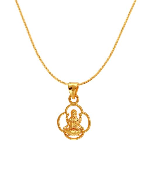 gold brass pendant with chain for men & women - 14462617 - Standard Image - 1