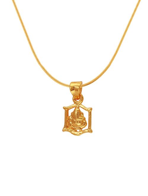 gold brass pendant with chain for men & women - 14462622 - Standard Image - 1