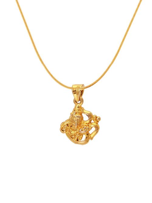 gold brass pendant with chain for men & women - 14462625 - Standard Image - 1