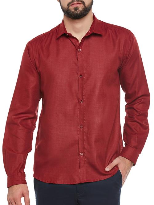 red cotton formal shirt - 14462657 - Very Small Image - 1